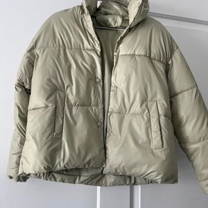 Women's Olive Puffer Jacket